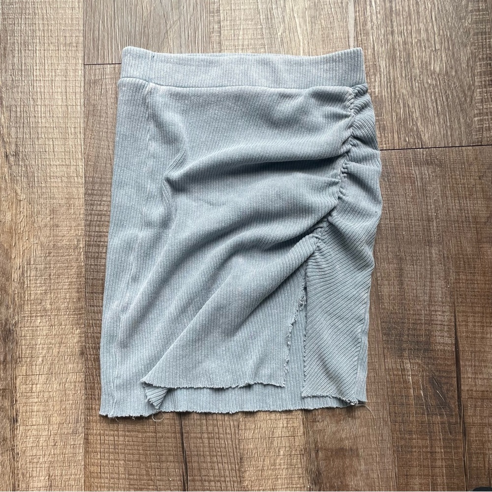 Blue Ribbed Women's Skirt